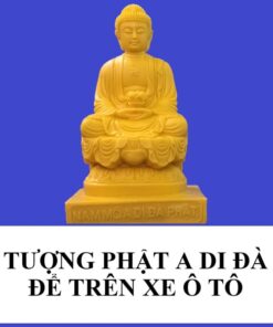 Tượng Phật A Di Đà để trên xe Ô Tô