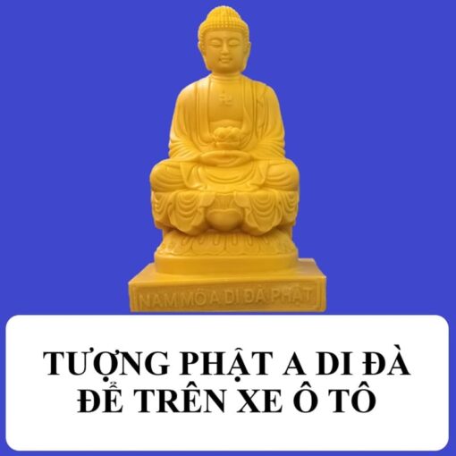 Tượng Phật A Di Đà để trên xe Ô Tô